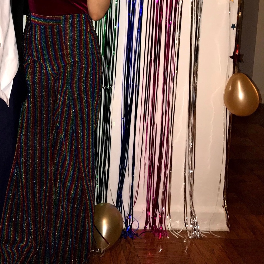 Rainbow bell bottom pants